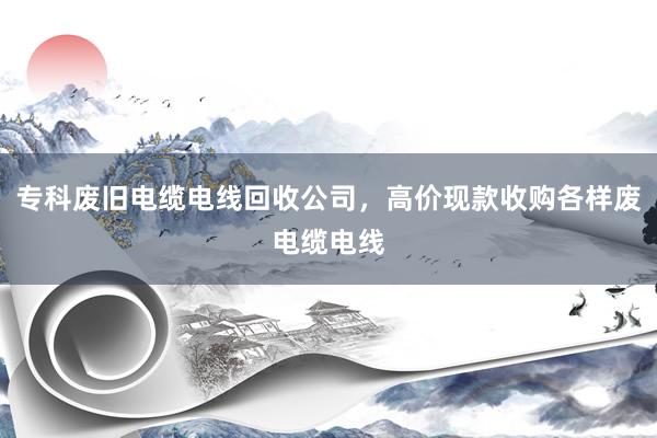 专科废旧电缆电线回收公司，高价现款收购各样废电缆电线
