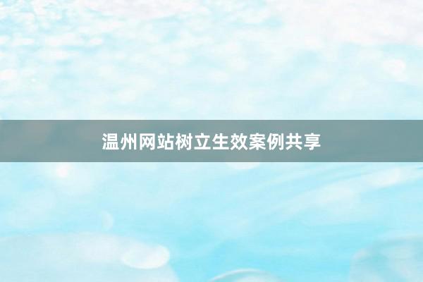温州网站树立生效案例共享